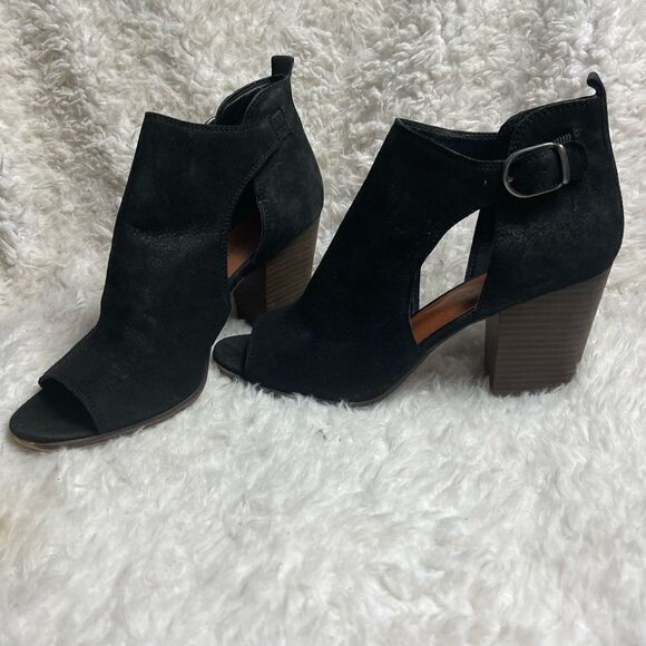 Lucky Brand OONA leather suede Black pump open toe adjustable side buckl… - Picture 2 of 12